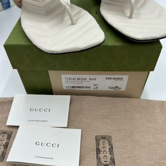 Women's Gucci GG Marmont quilted leather sandals size 39.5 made in Italy - Picture 6 of 10